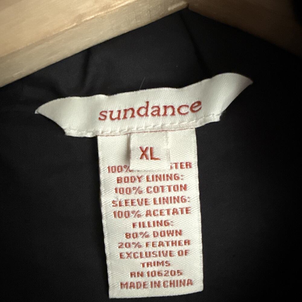 Sundance Catalog Maroon Down Puffer Jacket Womens XL Long Hooded Winter - Picture 2 of 11